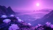 © Paul - Sunrise in the mountains. Purple mountains majesty - AI Generated Digital Art