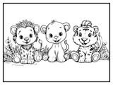 Fototapeta Dziecięca - animals coloring page for kids hand drawn book illustration