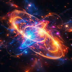 Wall Mural - Interstellar Energy Swirl.
Vibrant energy swirl with sparkling lights representing cosmic phenomena.