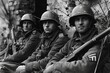 german infantry soldiers in World War II, black and white