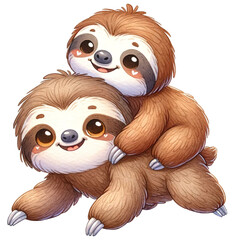 Wall Mural - cute valentine sloth