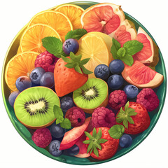 PSD a bowl of seasonal fruits fresh on a transparent background 2