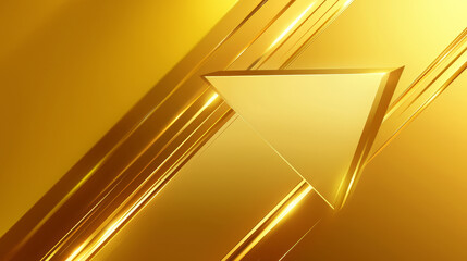 Wall Mural - A sharp neon gold arrow cuts through a golden dynamic background.