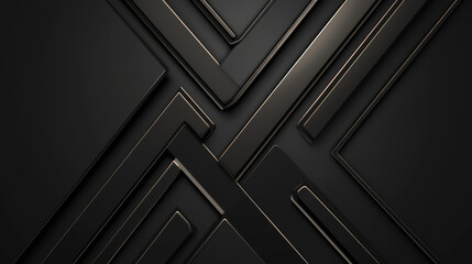 Wall Mural - Sleek black X shaped geometric background useful for technology backdrops.