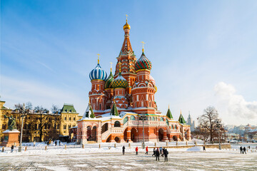 Wall Mural - St. Basil's Cathedral on Red Square, a monument of Russian architecture of the 16th century. Moscow, Russia