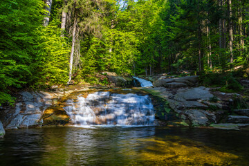 Wall Mural - Waterfall Mumlava near Harachov, Giant Mountains (Krkonose), Eastern Bohemia, Czech Republic