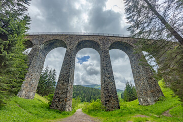 Poster - Railway bridge Chramossky viadukt near Telgart, Horehronie, Slovakia