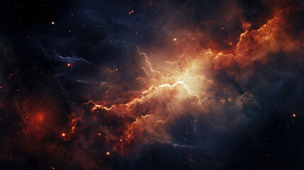 Wall Mural - Ethereal cosmic landscape: Dramatic star nebulae, lightning and cosmic gas congestion. Perfect for conveying the mystique of space exploration and the beau