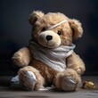 Ein Teddybär mit Verband