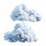 Fototapeta Tęcza - 3d render, abstract clouds and cumulus clip art isolated on transparent background, sky elements, Generative AI