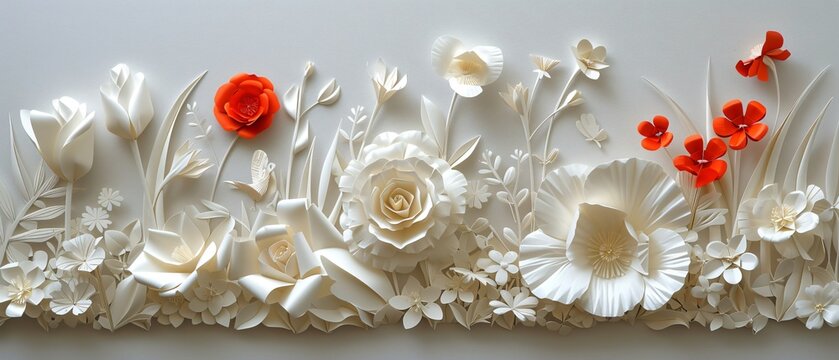Intricate flower papercuts showcase the artistry and craftsmanship of traditional paper cutting techniques.