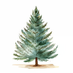 Watercolor stylized illustration of a Christmas tree