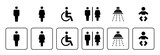 Fototapeta  - toilet vector icons set, male or female restroom wc