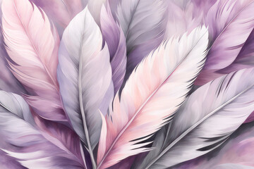 Wall Mural - Colour feather abstract background. .