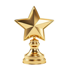 gold star award trophy, cut out