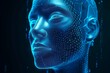 © GreenMOM - 3D rendering of a digital human face profile