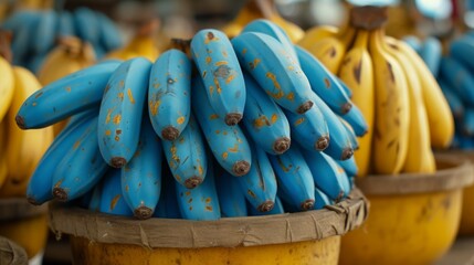 Sticker - A bunch of a lot of bananas in brown buckets, AI