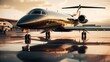 Close up of a luxury business jet created with Generative AI