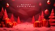 © Lubna - Merry Christmas Red 3D Background Template