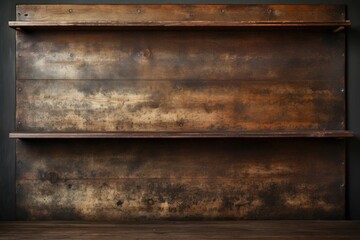 grunge wooden shelf. 