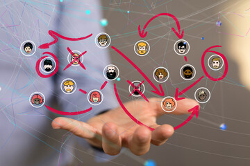 people network structure HR - Human resources management and recruitment - connection