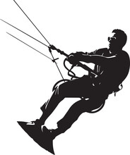 Kiteboarding Silhouette Vector Illustration