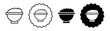 Spike set in black and white color. Spike simple flat icon vector