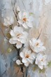 white flowers border mild deity spring cherry trees juicy brush strokes imagery