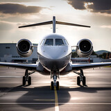 Fototapeta  - Business jet, airplane at the airport, ckose up
