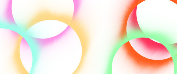 Wall Mural - abstract colorful background with circles, rainbow colours, transparent background clip art