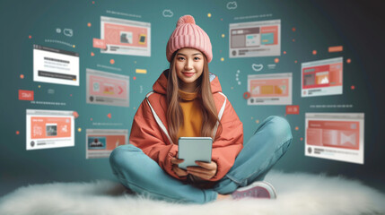 Poster - 3D marketing visuals on smartphone screen