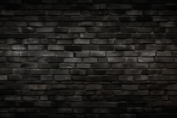 Wall Mural - Black brick wall with room for text created with Generative AI technology
