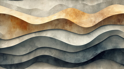 Wall Mural - Painting of a Wave Pattern on a Wall