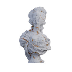 Marie Antoinette  statue, 3d renders, isolated, perfect for your design