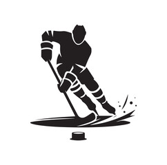 Wall Mural - ice hockey player silhouettes icon logo vector illustration.