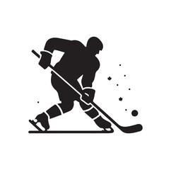 Wall Mural - ice hockey player silhouettes icon logo vector illustration.