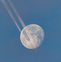 Wall Mural - The setting of the waning moon on a winter morning!