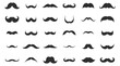 © LadadikArt - Mustaches icons. Mustache silhouettes isolated on white, whisker vector set, gentleman moustache shapes