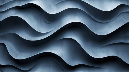 Wall Mural - Blue Wave Pattern on Black Background