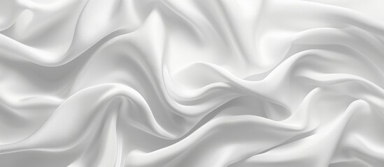 Canvas Print - A detailed image of a white cloth displaying wave-like patterns on a white background, resembling liquid movement. The petal-shaped patterns create an artistic and captivating monochrome composition.