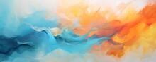 Abstract Oil Painting With Colorful Background, Impressionistic Style. Modern Surrealist Art, Ideal For Wall Decor Or Posters.