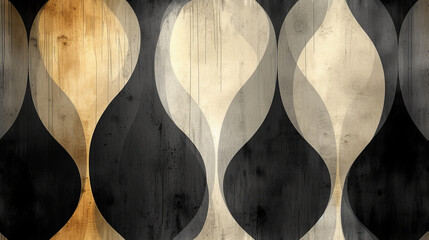  Black and White Wallpaper With Wooden Design
