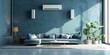 Contemporary Living Room Furniture: Blue and Grey Modern Lounge Design