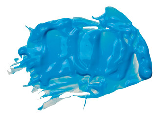 Poster - Blot of thick blue oil paint on isolated background