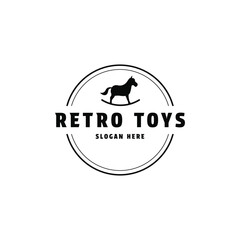 Wall Mural - Retro toys logo design vintage retro label circle