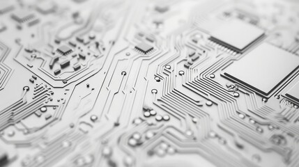 Aufkleber - White texture background of printed circuit board. Computer technology background. Information tech. Space for text. Gray scale pcb background