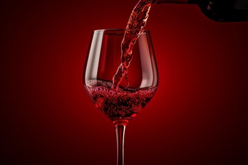 Canvas Print - Wine in a glass. Background with selective focus and copy space