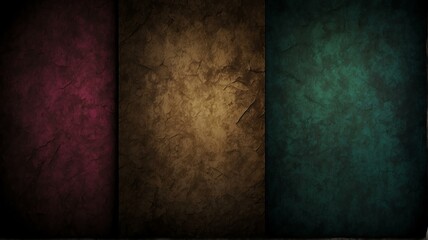 Dark colorful paper vintage texture with some lighting and black vignette from Generative AI