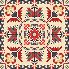 Wall Mural - Traditional Bulgarian embroidery vector pattern