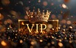 Vip v.i.p. sign logo text: a sophisticated blend on busines card, banner, and background, encapsulating exclusivity and luxury for an elite and distinguished corporate identity.
